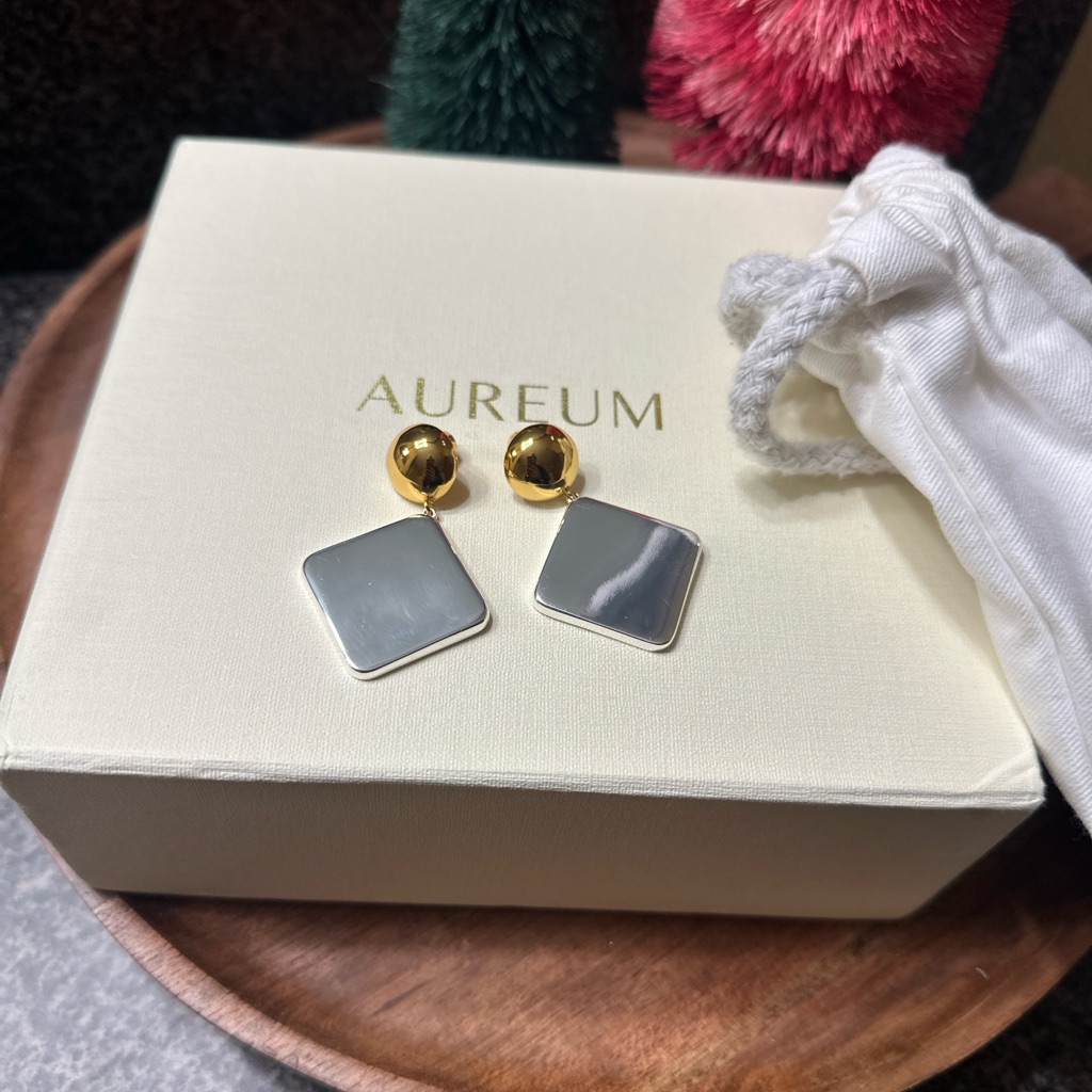Aureum Ilona Gold And Silver Geometric Earrings